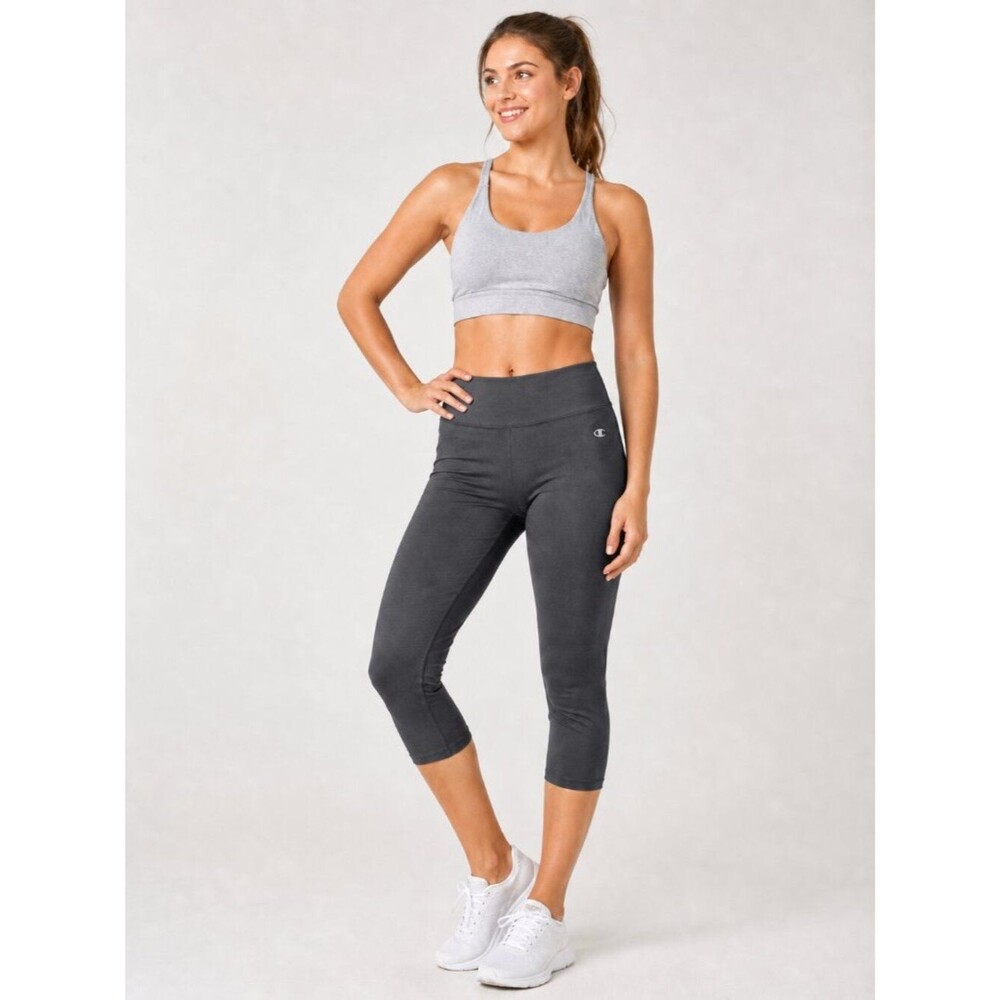 Champion Dark Gray Seamless Capri Workout Pants Large Athleisure Activewear